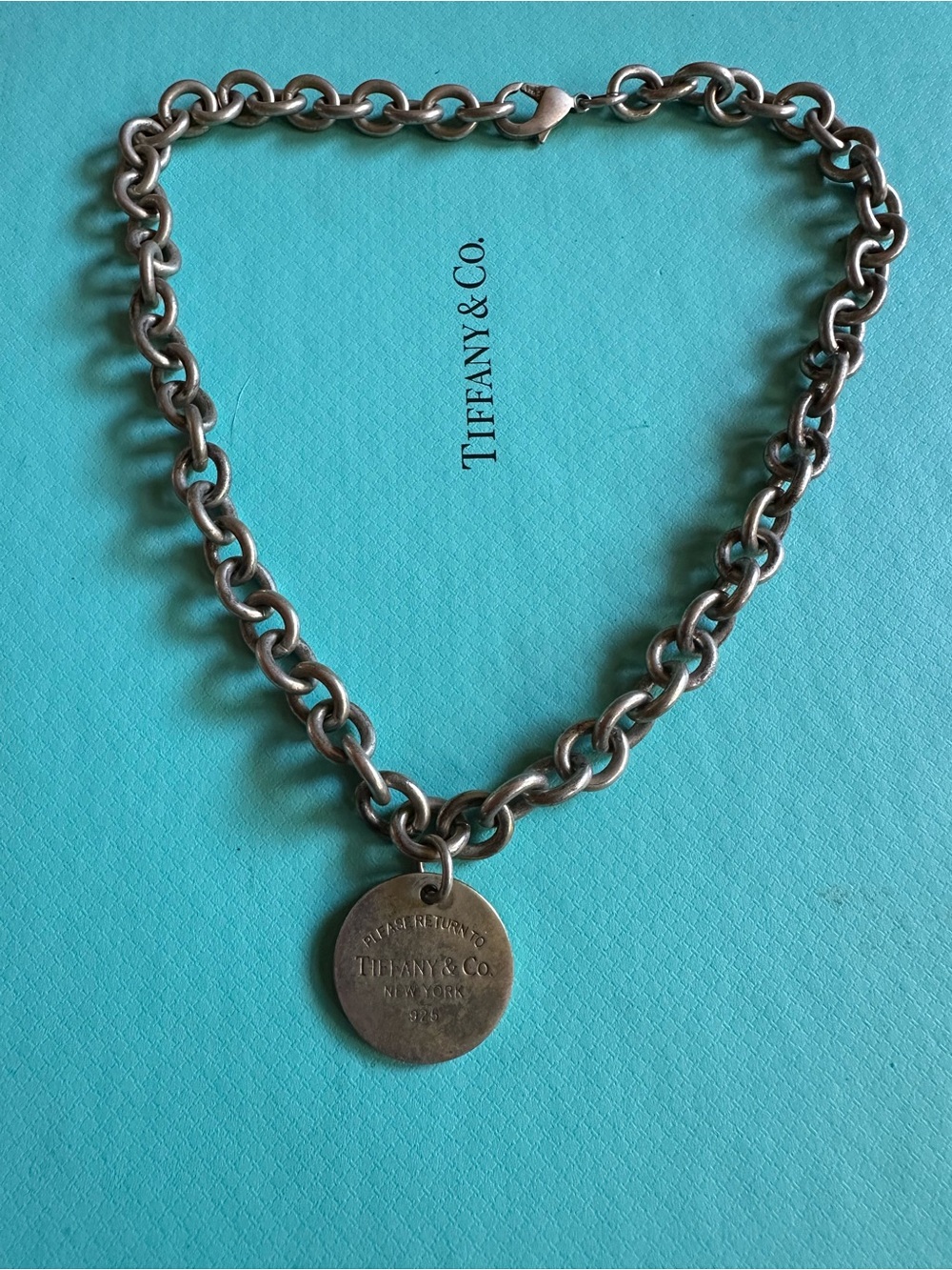 Vintage Sterling Silver 925 Tiffany And Co Dogtag Necklace